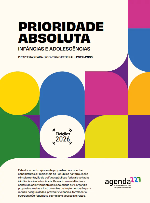 Capa do documento: Prioridade absoluta — Infâncias e Adolescências · Eleições 2026 · Governo Federal